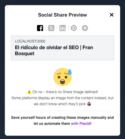 Social share preview